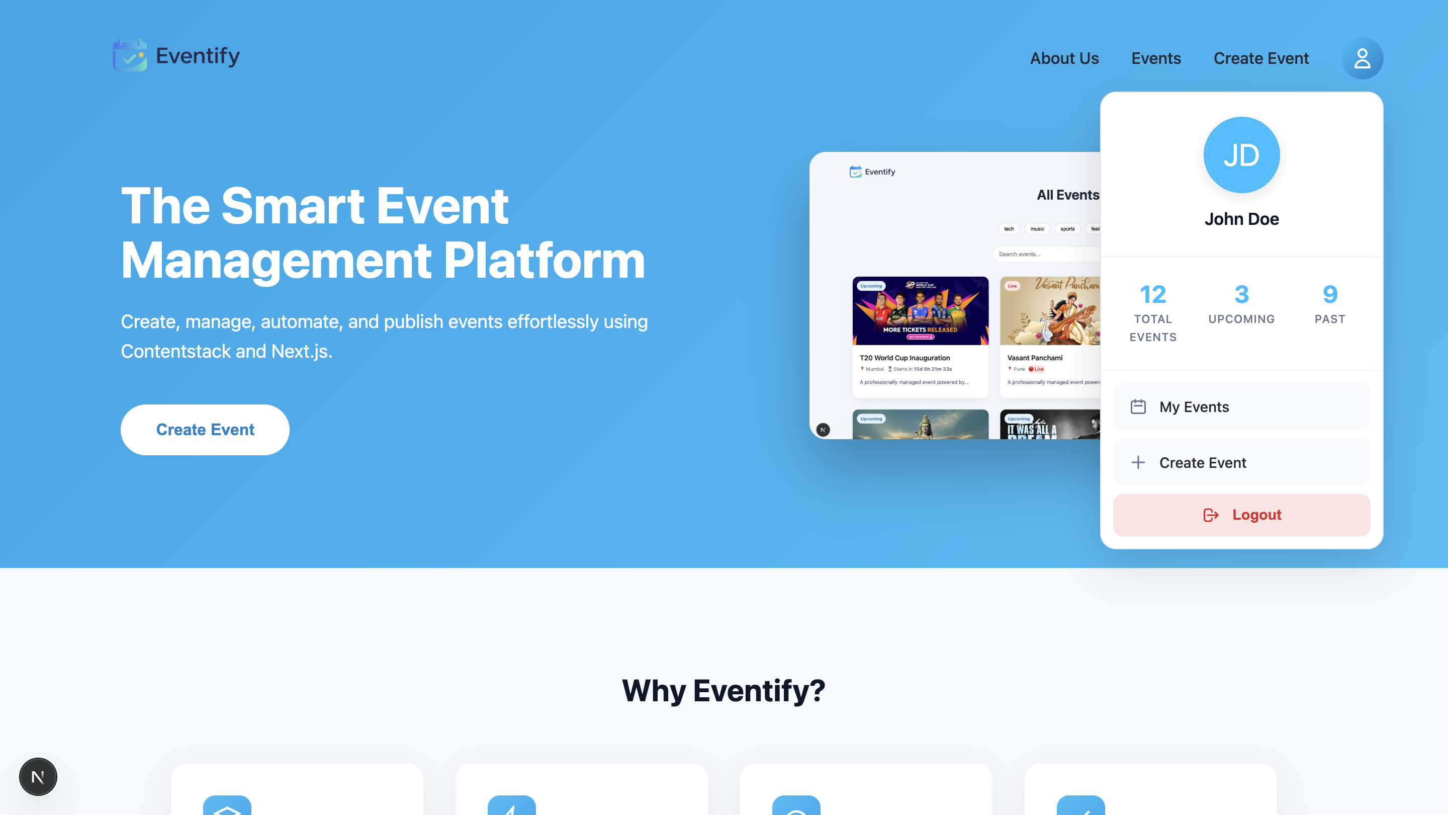 Eventify Dashboard Preview